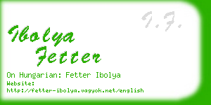 ibolya fetter business card